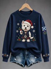 Women's Scottish Christmas Printed Regular Sweatshirt
