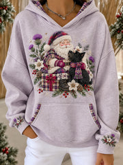 Women's Scotland Christmas Art Printed Hoodie