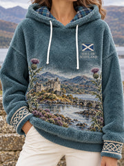 Women's Scotland St Andrew's Day Art Printed Flannel Hoodie