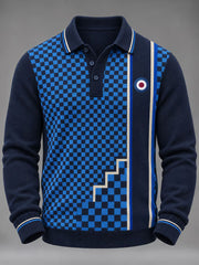 Men's UK Music Lover Mods Art Printed long sleeve polo