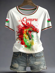 Women's Welsh Dragon Printed T-shirt