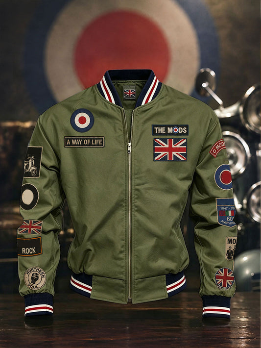 Men's Mods UK Music Lover Printed Monkey Jacket