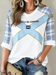 Women's Scotland Football Lover Printed T-shirt