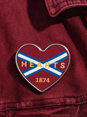 Maroon Hearts Football Lover Printed Pins