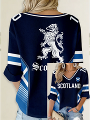 Women's UK Football Lover Scotland Printed Waffle T-shirt
