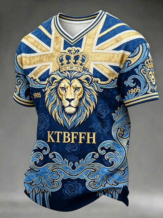 Men's British Football "The Blues" Fan V-neck T-shirt
