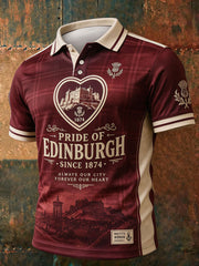Men's Hearts Edinburgh Scotland Football Lover Printed  Casual Tops