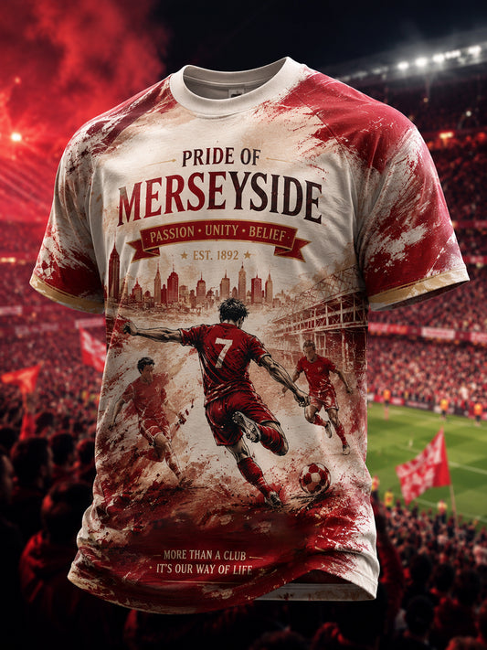 Men's Gift For Soccer Fans Print Casual Tee