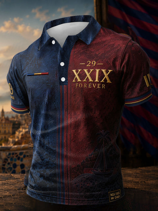 Men's Spain Orgull Blaugrana Football Lover Art Printed Casual Tops