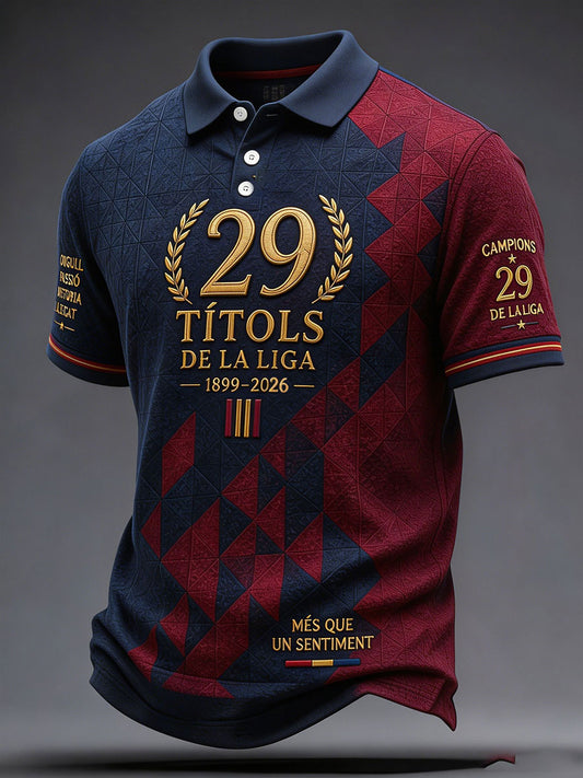 Men's Spain Orgull Blaugrana Football Lover Art Printed Casual Tops