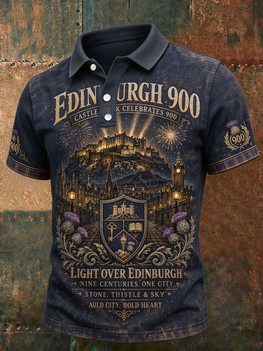 Men's Edinburgh City Proud Art Printed Casual Tops