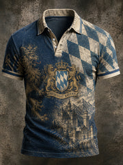 Men's Retro German Bayern Print Casual Shirt