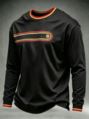 Men's Retro long sleeve round neck T-shirt