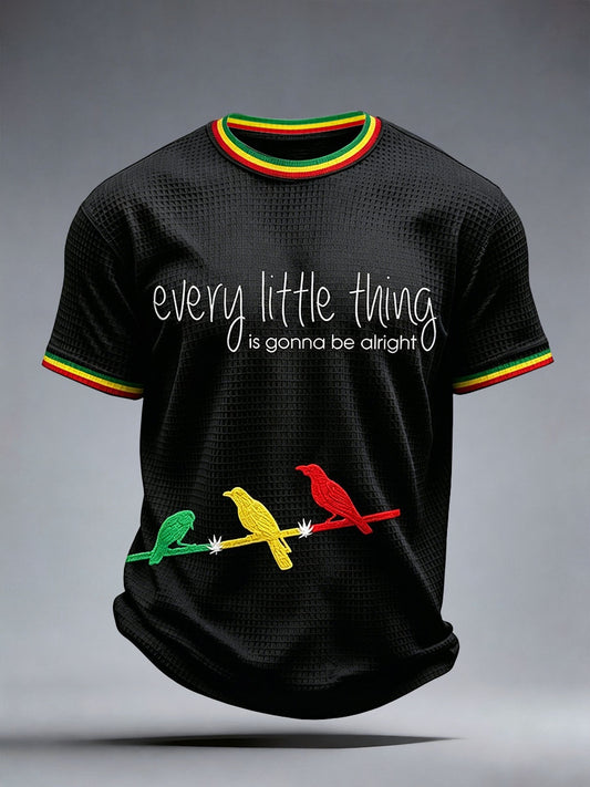 Men's Reggae Music Art Print Waffle T-Shirt