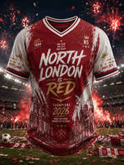 Men's Gift For Football Fans Print Casual Short Sleeve V-neck T-shirt