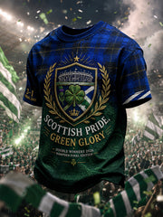 Men's Scotland Football Lover Green Faith Printed T-shirt