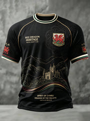 Men's Welsh Dragon Printed Casual short sleeves t-shirt