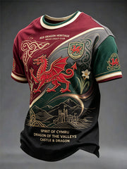 Men's Welsh Dragon Printed T-shirt