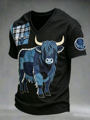 Men's UK Football Lover Scotland Printed V-neck T-shirt