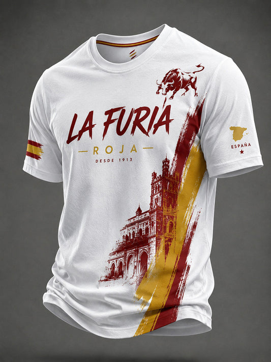 Men's Spain Football Short Sleeves T-shirt