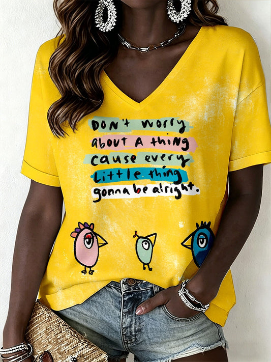 Women's Reggae Music V-Neck T-Shirt