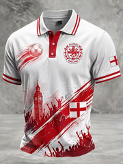 Men's UK Football Lover England Printed polo shirt