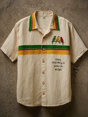 Men's Reggae Music Linen Blend Shirt