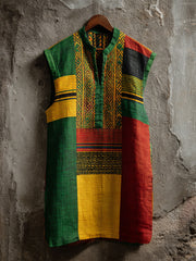 Women's Reggae Music Linen Blend Dress