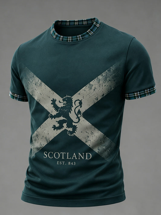Men's Alba gu bràth Tartan Print Casual Tee