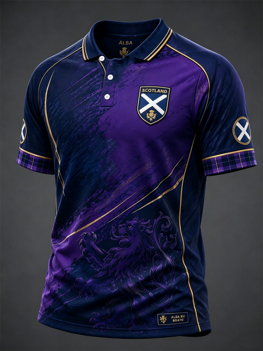 Men's Scotland Printed three buttons shoulder sleeve