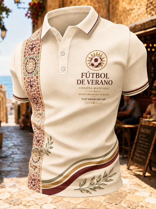 Men's Gift For Football Fans Print Casual Polo