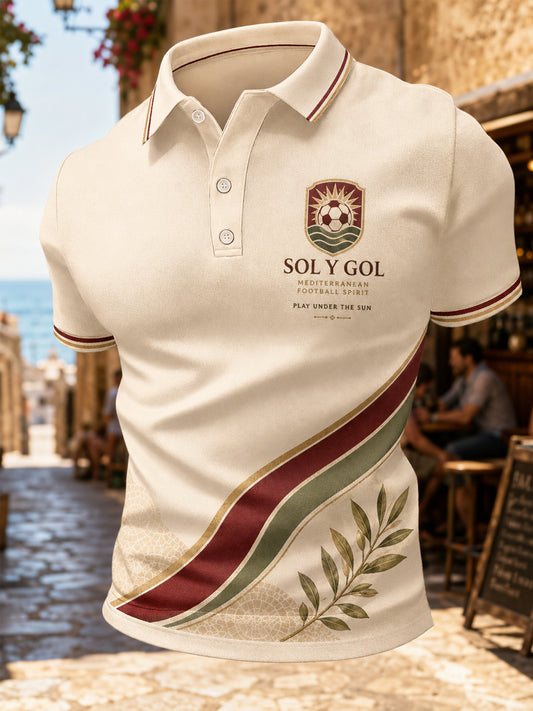 Men's Gift For Football Fans Print Casual Polo