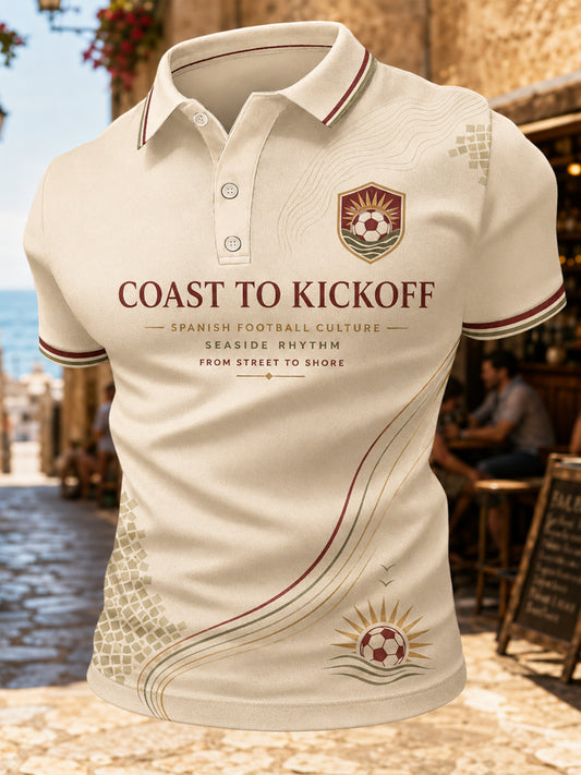 Men's Gift For Football Fans Print Casual Polo