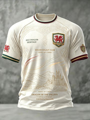 Men's Welsh Dragon Printed Casual short sleeves t-shirt