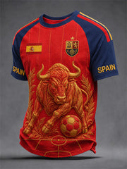 Men's Gift For Spain Soccer Fans Print Casual Tee