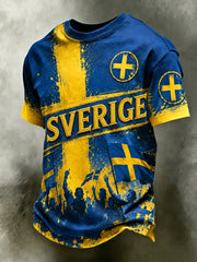 Men's Swedish Football Printed T-shirt