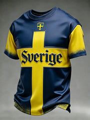 Men's Swedish Football Printed T-shirt