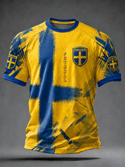 Men's Swedish Football Printed Casual short sleeves t-shirt