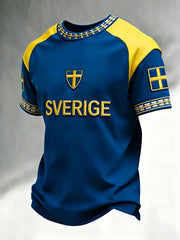 Men's Swedish Football Printed T-shirt