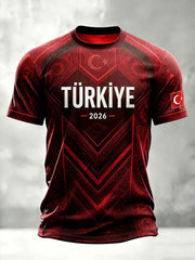 Men's Turkish football casual print short sleeves t-shirt