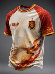 Men's Spanish Football Printed Casual short sleeves t-shirt