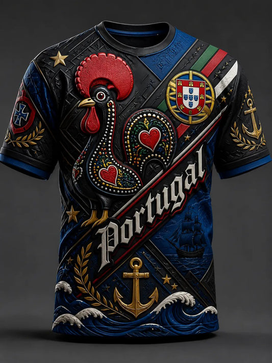 Men's Portugal Football Inspired Casual T-shirt