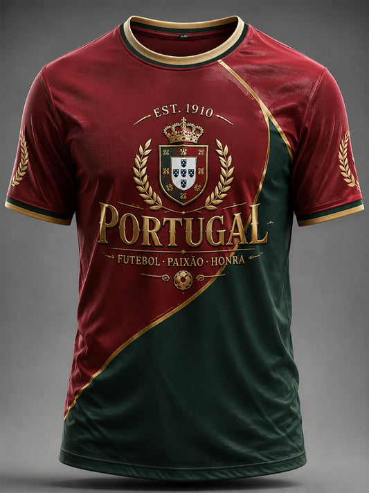 Men's Portuguese Football Printed T-shirt