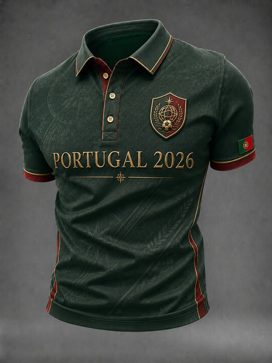 Men's Portugal Football Printed Shirt