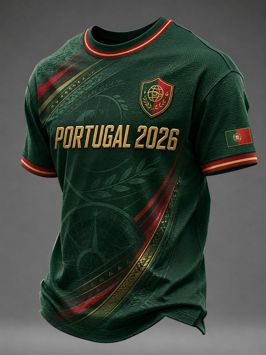 Men's Portugal Football Printed T-shirt