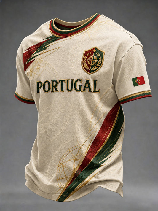 Men's Portugal Football Printed T-shirt