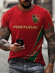 Men's Portugal Football Printed T-shirt