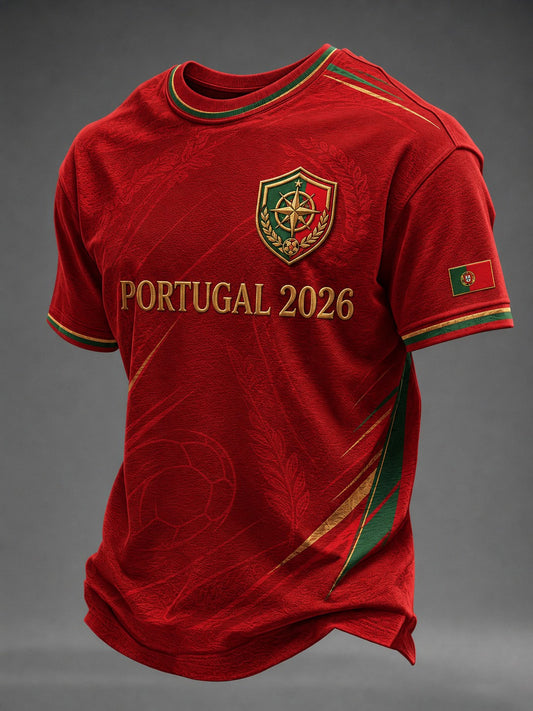 Men's Portugal Football Printed T-shirt