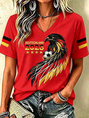Women's Germany Football Fan Printed T-shirt