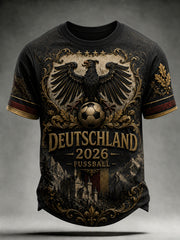 Men's Vintage Deutschland Football Fan Printed T-shirt